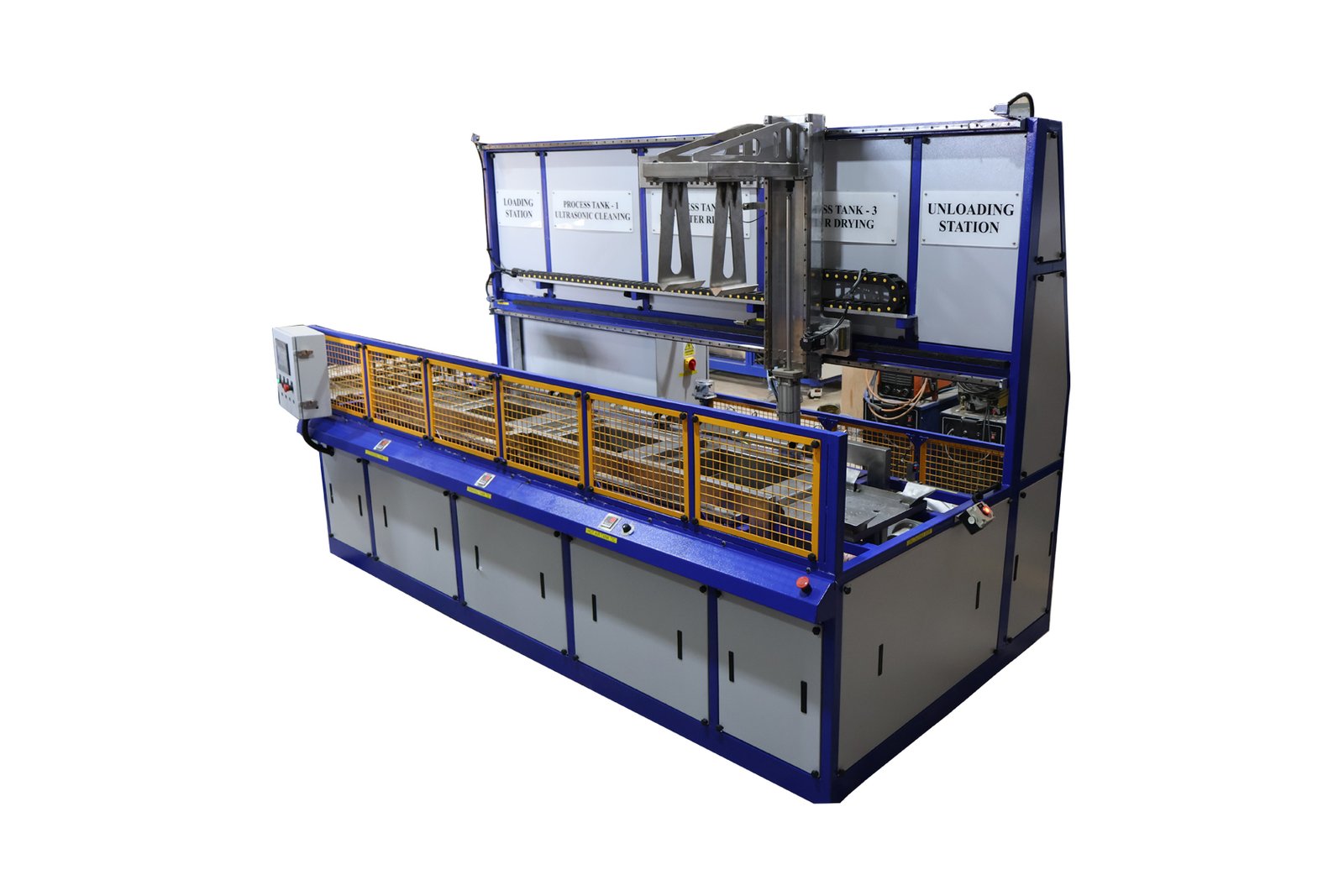 High-capacity component cleaning machine for cleaning multiple parts simultaneously.